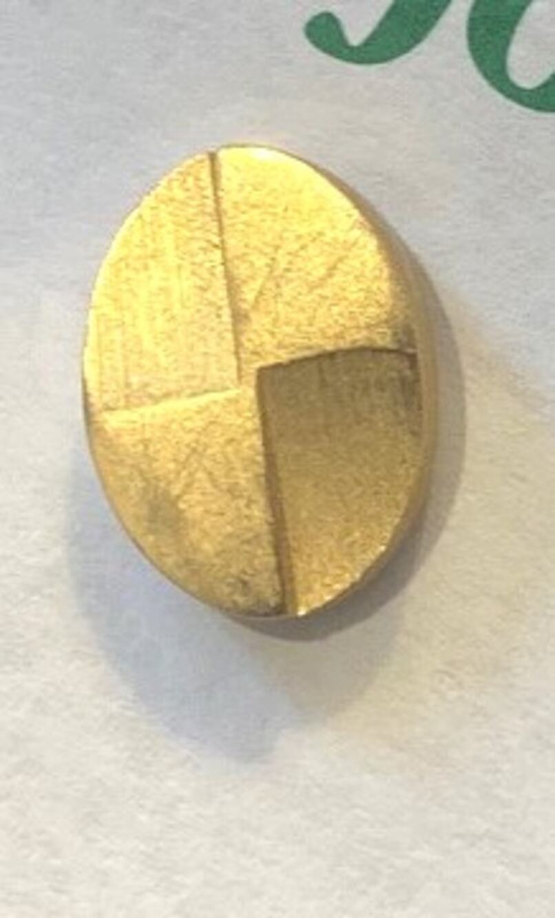 VTG Men's Gold Tone Tie Pin, 3D Geometric Design